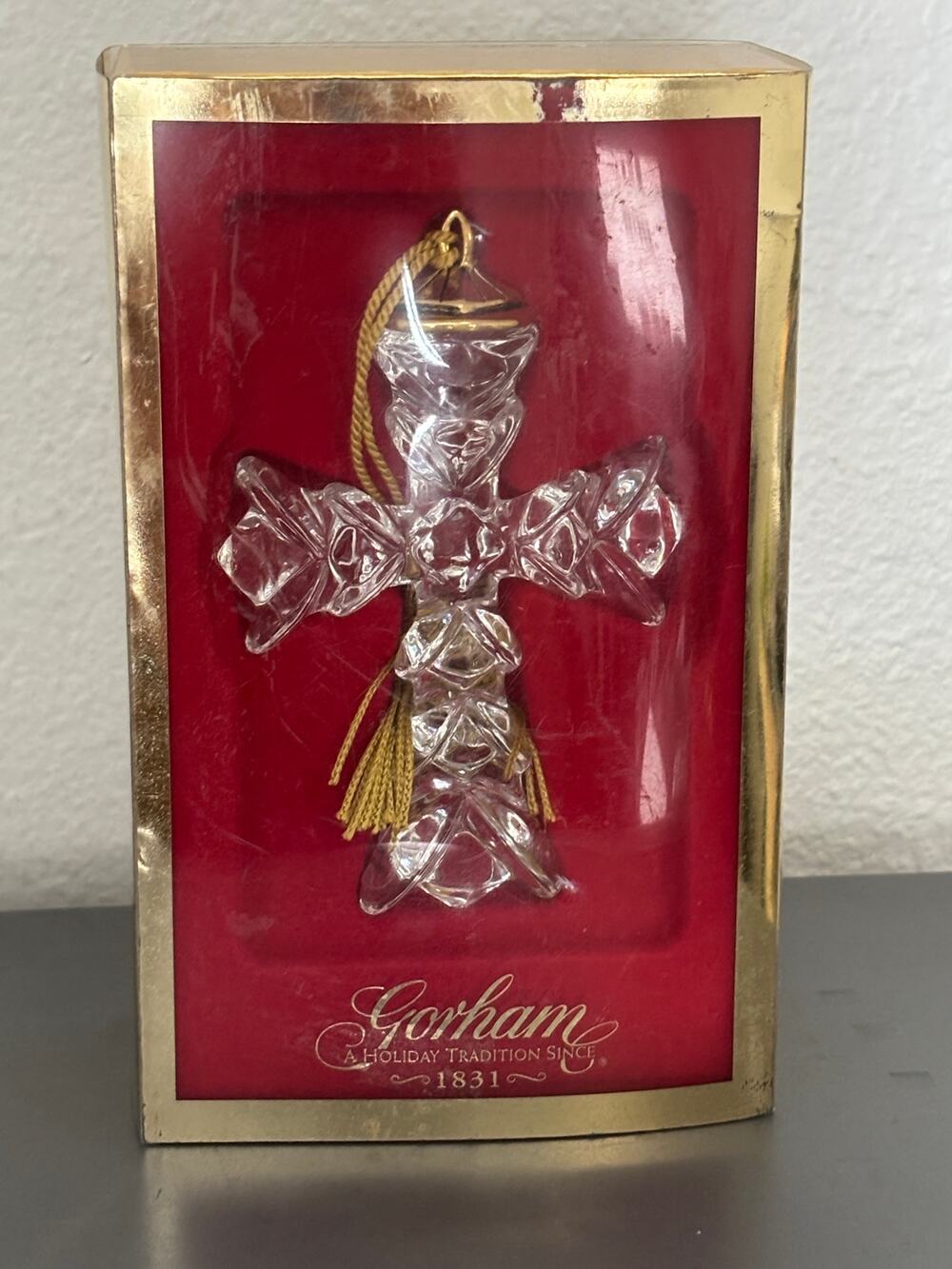 Vintage Gorham Lead Crystal Cross ornament